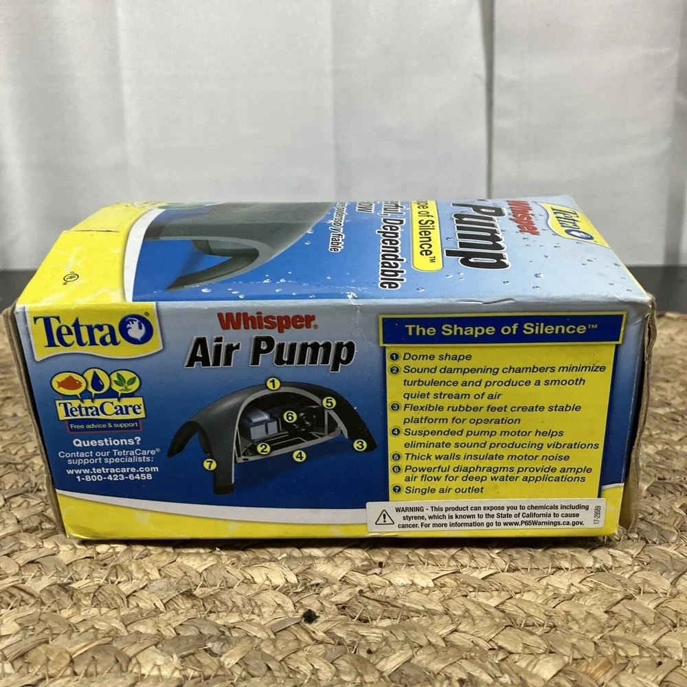Tetra Whisper Aquarium Air Pump for 10 to 30 Gallon Aquariums NEW OPEN BOX